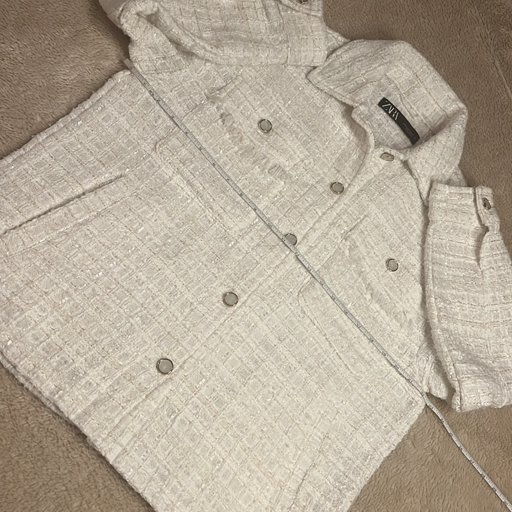 ZARA Oversized Tweed Suit Jacket - Picture 9 of 12